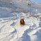 Warm show white travertine in Pamukkale Turkey