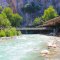 River with cafe by the water in Saklikent canyon - Fethiye Xanthos Saklikent Patara Tour
