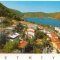 Old post card with antic theater of Telmessos and harbor in Fethiye