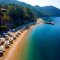 D-Marine sandy beach in Gocek Turkey