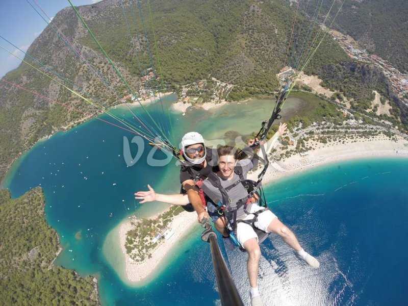 The way most extreme activity in the area - Oludeniz paragliding in Turkey