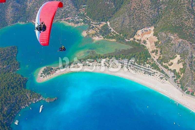 Turquoise color seems to be more turquoise from the top - Paragliding in Oludeniz