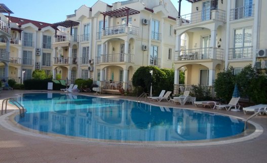 <p>The two bedroom apartment is located in Sun Valley Apartments near Calis beach (300 meters by walk) in Fethiye Turkey. Apartment is located on the ground floor in complex with shared pool and eligible for 4 people to stay with maximum comfort.</p>
