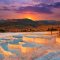 Sunset in Pamukkale Turkey looks like postcard