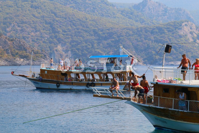 Boats near Gemiler Island - Oludeniz Boat Trip