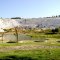 View to snow white slopes of Pamukkale Turkey