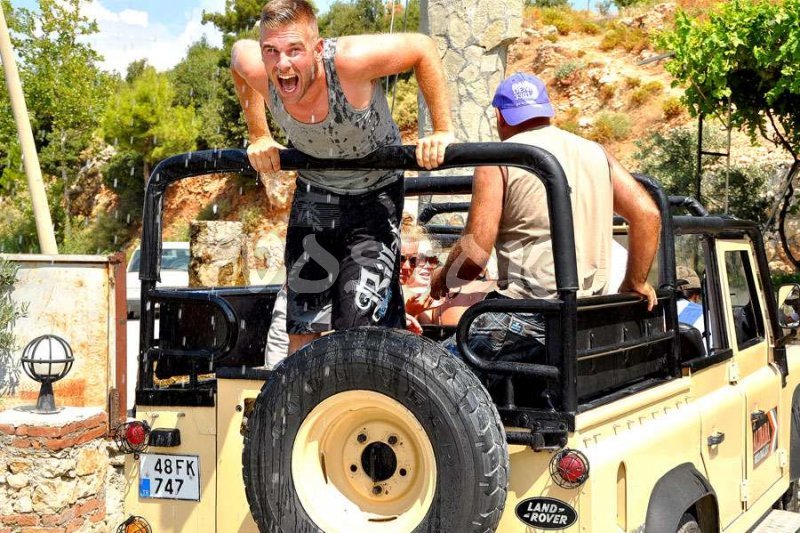 Cold water makes people for excited during the Jeep Safari Oludeniz Turkey