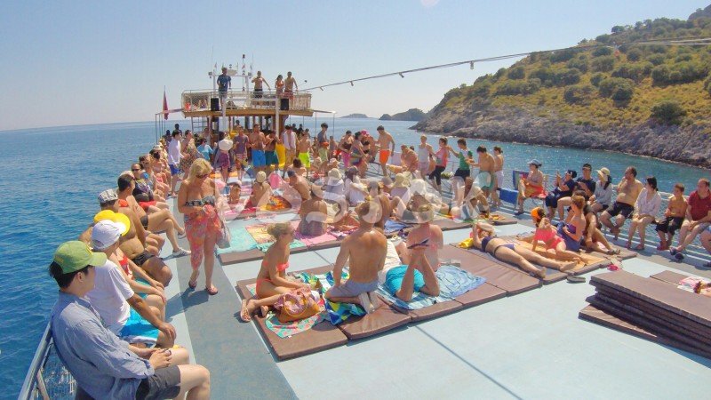 Spacious sun deck - 12 Island boat trip Fethiye