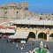 Main square of Rhodes town with many shops and restaurants - Fethiye Rhodes Ferry