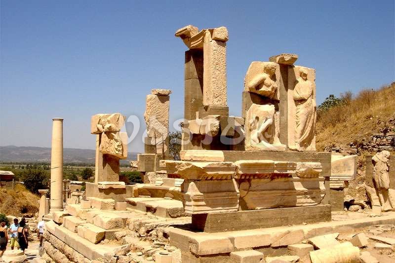 Roman ruins on the main street of Ephesus - Oludeniz to Ephesus Tour