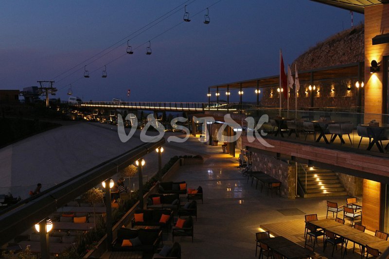 Cable cars above Babadag restaurant