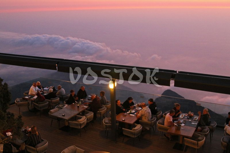 Dining in  the sky at the Babadag restaurant