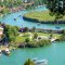 River from Koycegiz lake to Iztuzu beach is flowing through the Dalyan Turkey