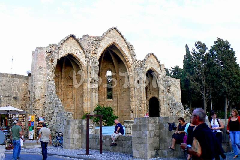 Church of the Virgin of the Burgh ruins in the northern part of the Old Town of Rhodes - Fethiye Rhodes Ferry