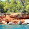 Bright colors of Oludeniz area can be noticed from speed boat hired near Fethiye Turkey