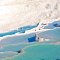 Polycrystalline fragile snow-white rock - Pamukkale Turkey