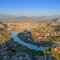 Aerial photo of town of Dalyan and channel - Dalyan Mud Bath Tour