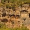 Lycian rock tombs of ancient city of Kaunos in Dalyan Turkey