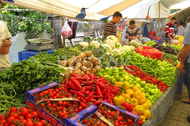 Superb quality and good price are main features of vegetables and fruits in Fethiye market Turkey
