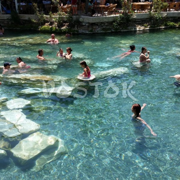 Cleopatra pool with mineral water - Fethiye Pamukkale Tour
